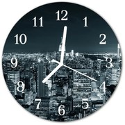 Zegar ścienny okrągły Miasto noc