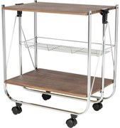 Wenko Składany wózek do serwowania Dinett orzech, 70 x 40,6 x 68 cm