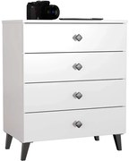 Biała Komoda Na Nóżkach Z Szufladami M7-R38