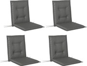 Outsunny Zestaw 4 Poduszek na Siedzenia 108 x 50 x 5 cm z Paskami, Do Użytku Wewnątrz i Na Zewnątrz, Jasnoszary