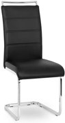 Czarne tapicerowane krzesło ekoskóra na płozach S8-L06