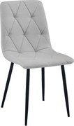 Jasnoszare krzesło do kuchni LIBRA z czarnymi nogami