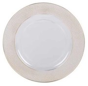 Transparentny podtalerz ze złotym dekorem, Ø 33 cm