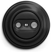 Kliklap - Retro gniazdo abonenckie TV+R (końcowe) z ramką, czarne