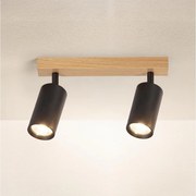 Brilagi - Oprawa punktowa SELE 2xGU10/30W/230V czarna/dekor dębowy