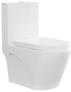 Miska WC stojąca z białej matowej ceramiki - Odpływ pionowy - NAGILAM