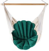 Krzesło brazylijskie z poduchą w kształcie muszli butelkowa zieleń Z7-E68