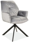 Krzesło tapicerowane BOOGIE II VELVET szare SIGNAL