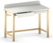 Białe drewniane biurko w stylu skandynawskim S6-W84