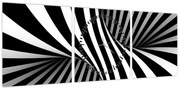 Abstrakcyjny obraz z paskami zebry (z zegarem) (90x30 cm)