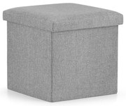 Szara składana pufa FURELA dł. 38 x 38 x 38 cm