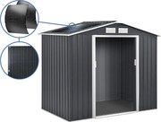 Metalowa szopa ogrodowa - "Vegas" - 5,29 m² z panelami słonecznymi - Szary