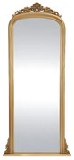 Duże lustro z drewna paulowni z listwami - wys. 180 cm - złote - MERRY