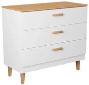 Komoda Z Biały Szufladami Na Nóżkach + Hikora C1-P21