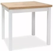 Stół kuchenny ADAM 90x65 cm dąb lancelot/ biały mat SIGNAL