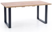 Stół rozkładany 135-185/85 cm, VENOM dąb wotan, czarny, 6-8 osobowy loft, industrialny