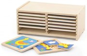 Puzzle drewniane 12 plansz po 4 puzzle w stojaku viga toys