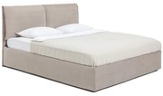 Szarobrązowe tapicerowane łóżko dwuosobowe ze schowkiem i stelażem 180x200 cm Thessa Pillow – Bonami Selection