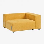 Prawy Moduł Narożny 135x113 Cm Z Wysokim Podłokietnikiem Do Sofy Modułowej Bruna Musztardowa Szenila - Sklum
