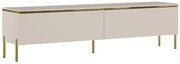 Szafka RTV 2-drzwiowa - Beżowy i złoty - VUKIA marki Pascal Morabito
