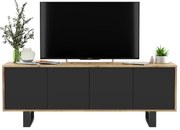 Zamykana szafka rtv dąb wotan + czarny Z7-Z84