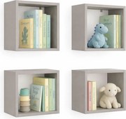 Komplet szarych kwadratowych półek dziecięcych A9-B33