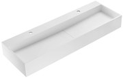 Umywalka wisząca z litą powierzchnią – Biała – Szer. 120 x Głęb. 40 x Wys. 15 cm – YAMDROK
