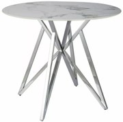 Stół okrągły MURANO 90x90 biały/chrom SIGNAL