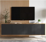 Szafka RTV NILA 4 150 dąb wotan/czarna mat