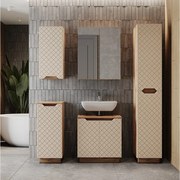 Zestaw mebli łazienkowych dąb/kaszmir ze strukturą płytek 59.8x32x62.1 lotta