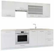 Zestaw białych szafek kuchennych 8 sztuk 240 cm K5-H11