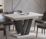 Stół z podstawą w kształcie litery V Lara rozkładany od 130 do 210 kaszmir