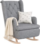 Jasnoszary pikowany fotel bujany F7-W30