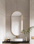 Lustro owalne 100x50cm złota rama złoto szczotkowane