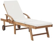 Kremowy leżak drewniany do ogrodu L0-N77