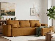 Rozkładana narożna sofa SMART COSARO musztardowa, dwustronna + 2 poduszki GRATIS