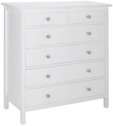 Komoda ALBANE - 6 szuflad - Biała sosna