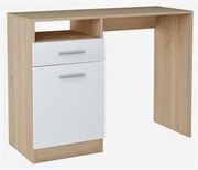 Biurko z szufladą i drzwiczkami dąb sonoma + biały Z5-D68