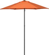 Outsunny Parasol Ø196 cm, parasol z funkcją kątowania, sześciokątny parasol balkonowy dla plaży i ogrodu, Pomarańczowy