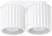 Plafon dwupunktowy AURA 2 biały GU10 ryflowany SOLLUX LIGHTING