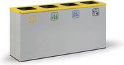 Wewnętrzny kosz do segregacji śmieci, stojak na worki, szary/żółty, 4x 42 l