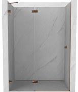 Mexen Lunar drzwi prysznicowe uchylne lewe 130 cm, transparent, różowe złoto - 834-130-000-60-00-L