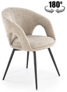 Krzesło tapicerowane K550 beżowe/czarne obracane HALMAR