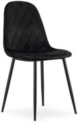 Zestaw czarnych aksamitnych krzeseł 4 szt. S6-W10