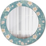 Lustro dekoracyjne okrągłe Kwiatowy wzór