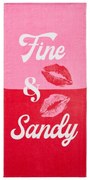 Czerwono-różowy bawełniany ręcznik plażowy frotte 76x160 cm Fine and Sandy – Sassy B