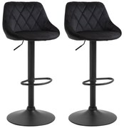 HOMCOM Zestaw 2 stołków barowych obrotowych tapicerowanych z regulacją wysokości nowoczesne krzesła barowe | Aosom PL