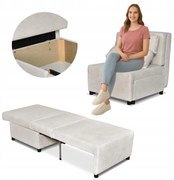 Fotel rozkładany f spania KIMO pojemnik na pościel Family Meble Hunter beż