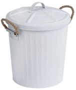 Biały kosz na śmieci ze stali nierdzewnej Wenko