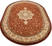 Brązowy owalny dywan w klasycznym stylu R7-R67